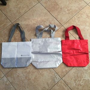 Athleta Reusable Shopping Tote Bag Lot of 3